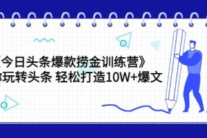 《今日头条爆款捞金训练营》带你玩转头条 轻松打造10W 爆文（44节课）