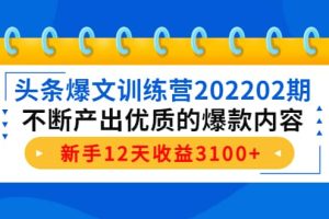 头条爆文训练营202202期，不断产出优质的爆款内容