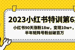 2023小红书特训第6期，小红书90天涨粉18w，变现10w ，半年矩阵号粉丝破百万