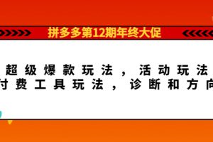 拼多多第12期年终大促：超级爆款玩法，活动玩法，付费工具玩法，诊断和方向