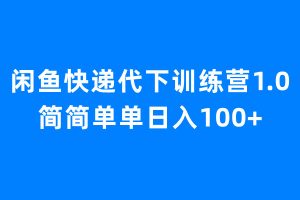 （6653期）闲鱼快递代下训练营1.0，简简单单日入100+