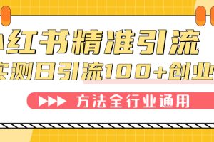 （7409期）小红书精准引流创业粉，微信每天被动100+好友