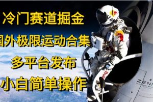 （10745期）冷门赛道掘金，国外极限运动视频合集，多平台发布，小白简单操作