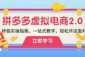 拼多多虚拟项目2.0:终极实操指南,一站式教学,轻松开店盈利