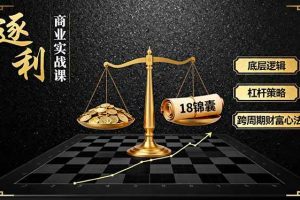 (16046期)《逐 利》商业实战课,底层逻辑、杠杆策略、18锦囊,跨周期财富心法