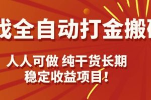 (15938期)游戏全自动打金搬砖,日入千元,人人可做,纯干货,长期稳定收益项目!