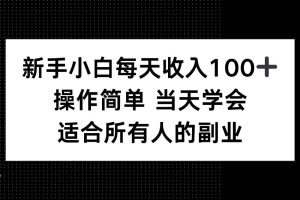 (15937期)新手小白每天收入100+,操作简单 当天学会 ,适合所有人的副业